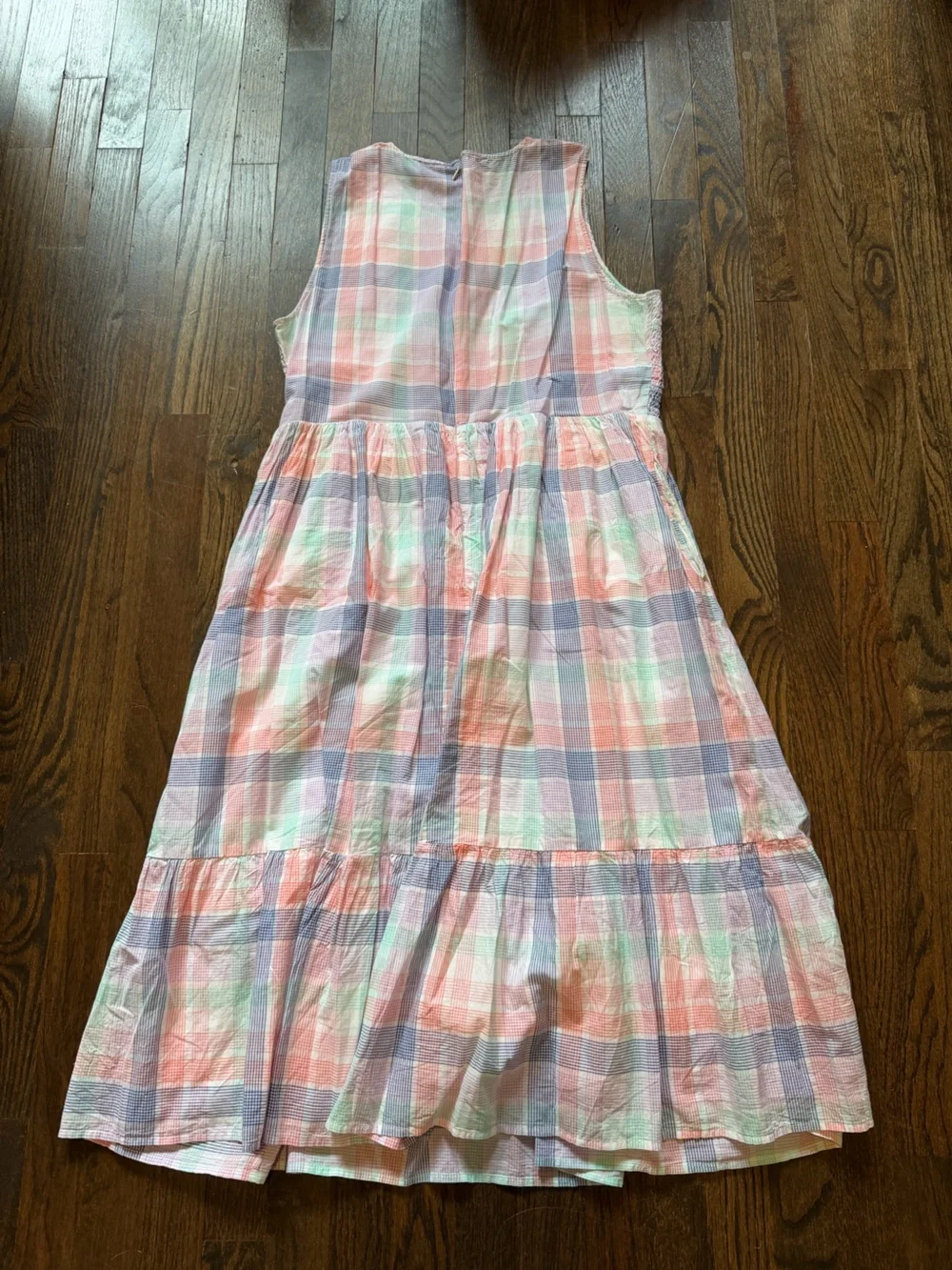 J. Crew Pastel Plaid Sleeveless Midi Dress